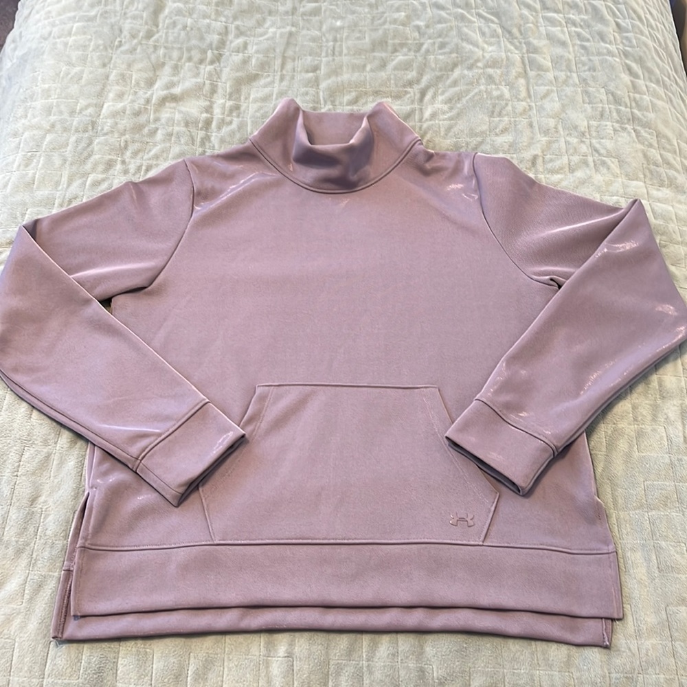 Under Armour Mock-Neck Sweatshirt, Shimmery Purple, Lavender, Worn Once, Size M